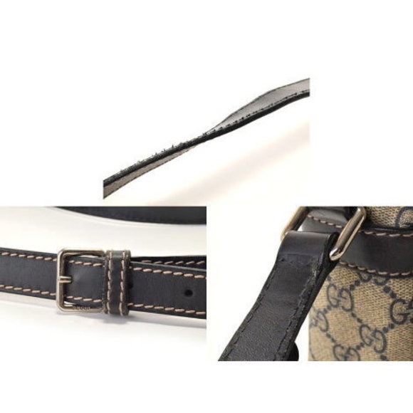 GUCCI GG Plus Shoulder Bag Beige Navy Blue - Picture 8 of 12